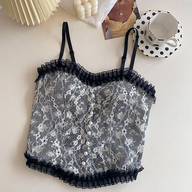 Women's Vintage Elegant French Lace Sling Fashion